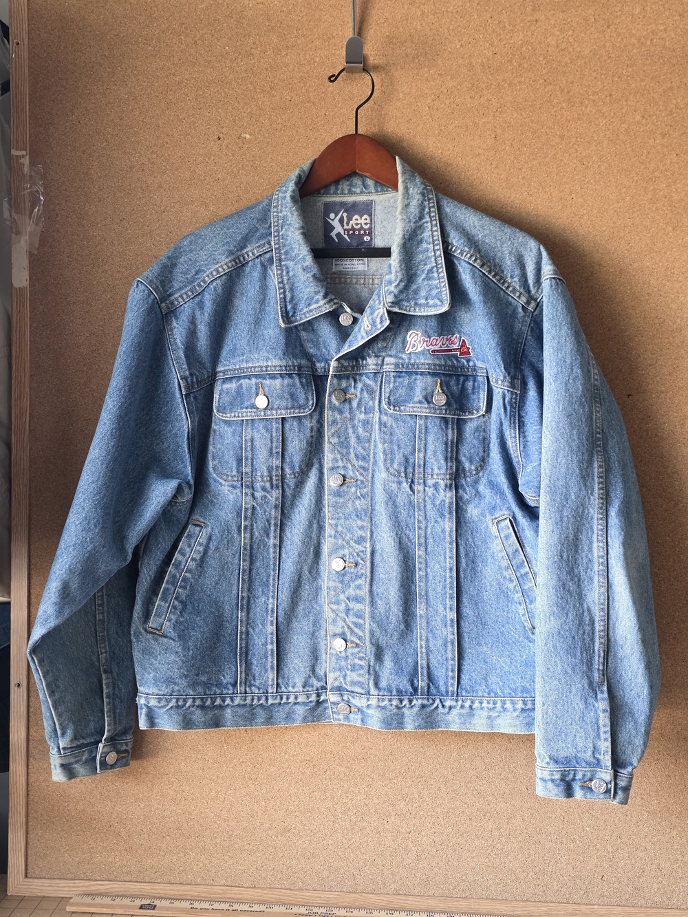 Vintage 90s Atlanta Braves Lee Sport Denim Jacket L